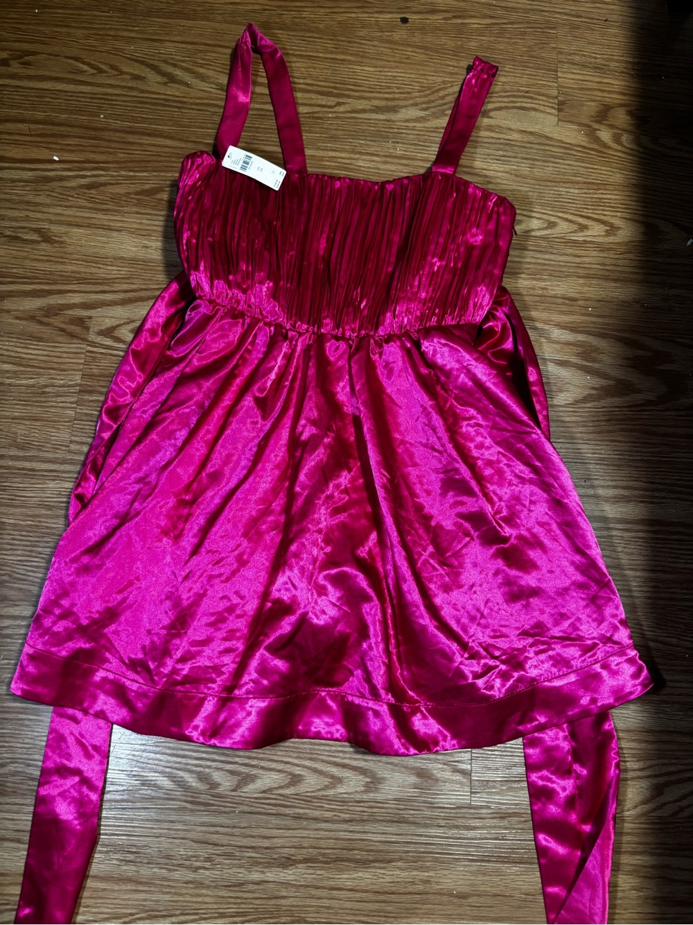 Anthropologie Fuchsia Satin Prom Dress